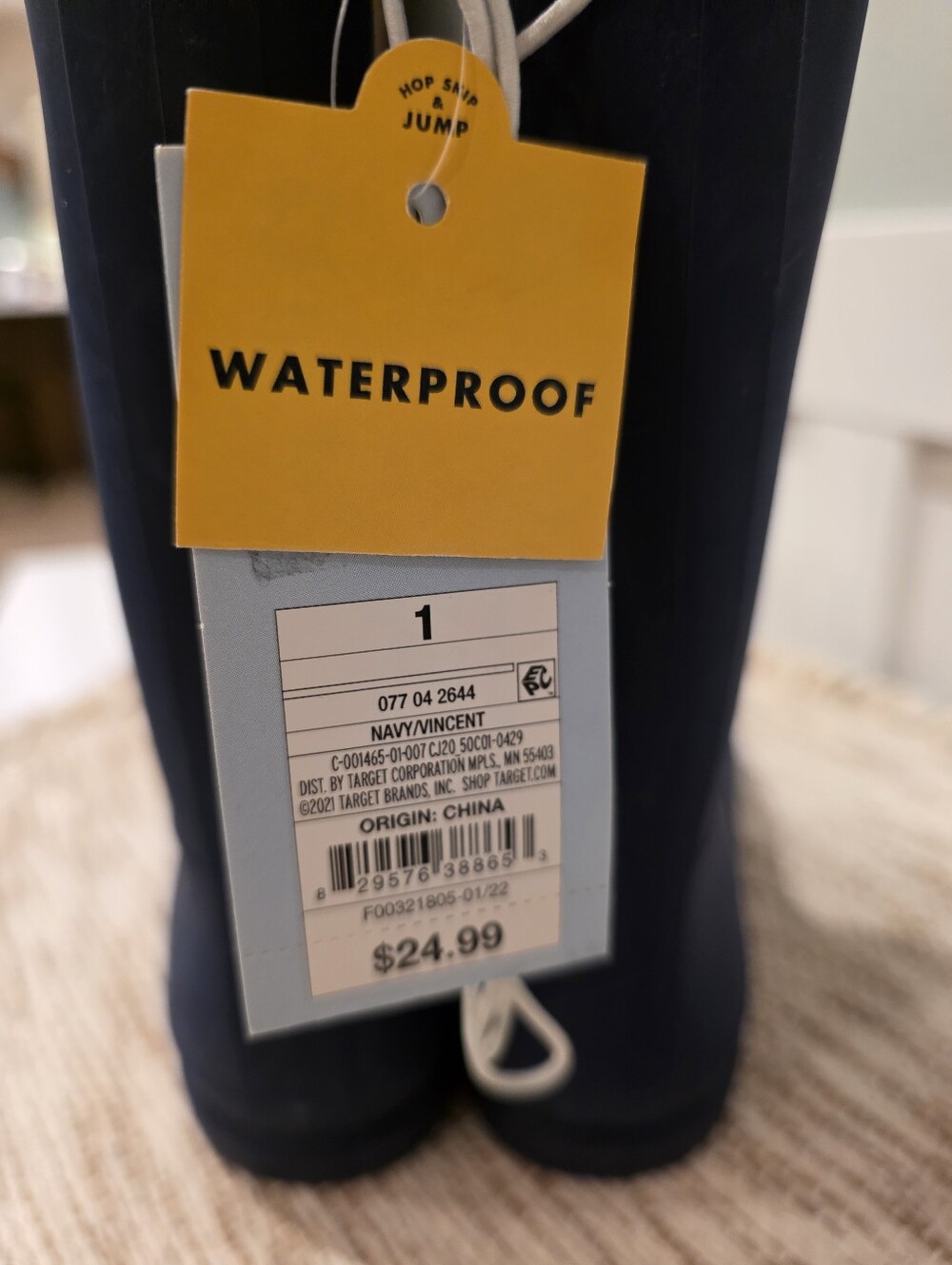 Cat & Jack Kids Size 1Y Navy Blue Rainboots New With Tags Target - Picture 6 of 6